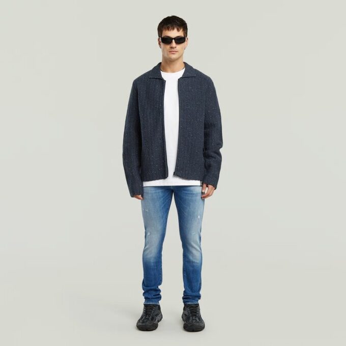 Polo Collar Full Zip Knit Polo Collar Full Zip Knit