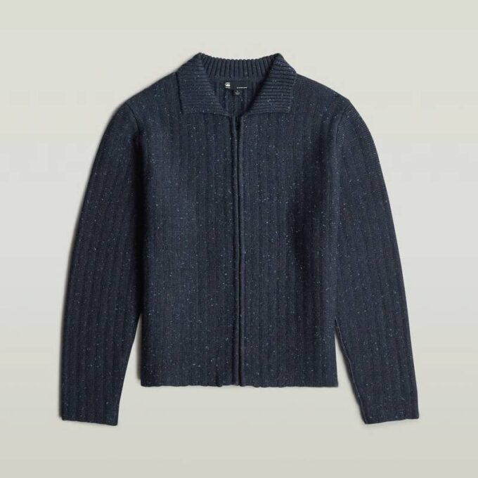 Polo Collar Full Zip Knit Polo Collar Full Zip Knit