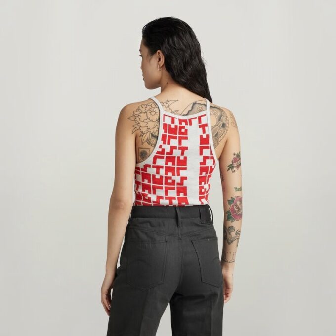 Printed Tank Top Cropped Ultra Slim