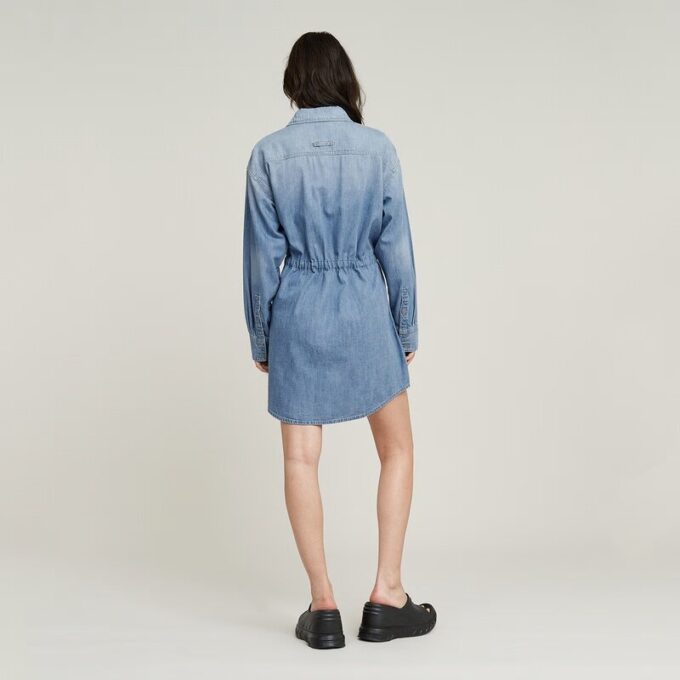 Relaxed Drawcord Denim Dress Relaxed Drawcord Denim Dress