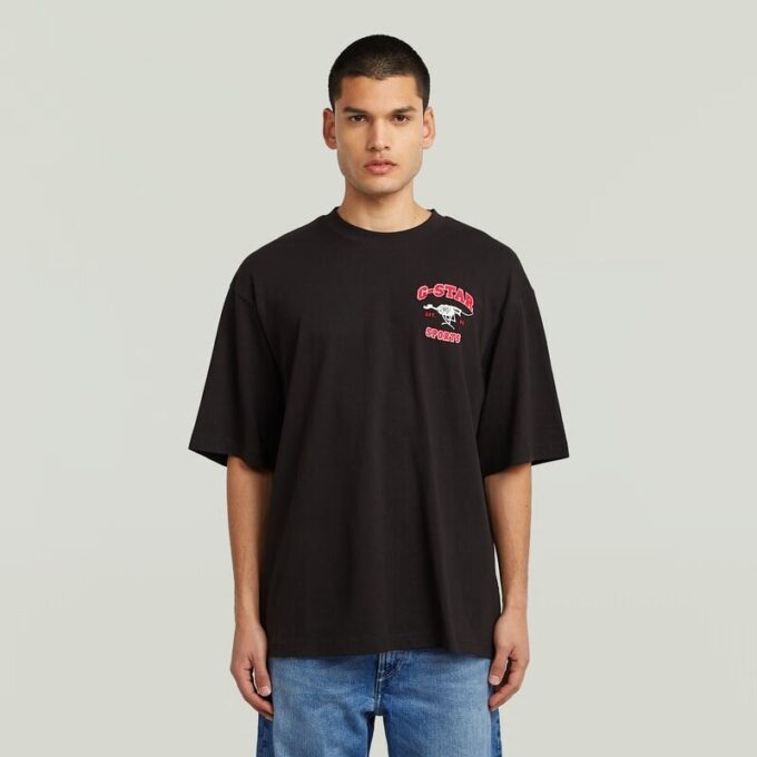 Running Dog Back Graphic Boxy T-Shirt