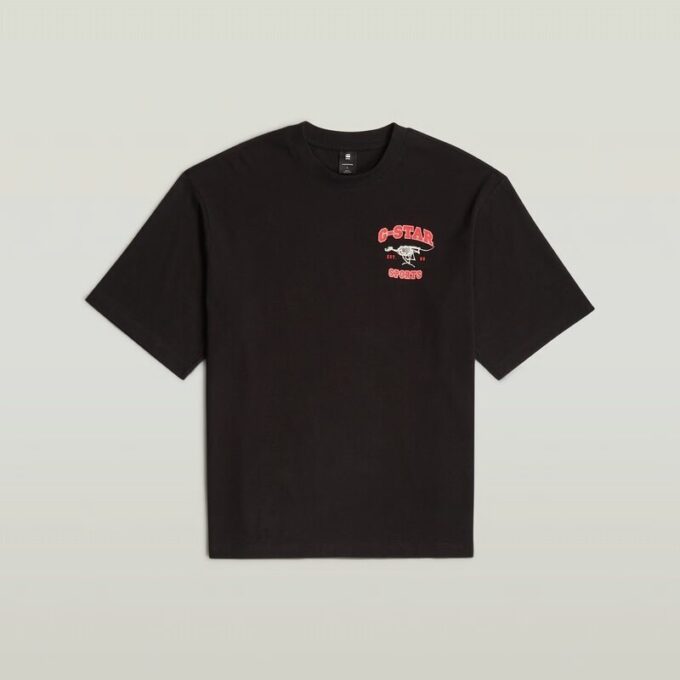 Running Dog Back Graphic Boxy T-Shirt