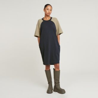 Saddle Sleeve Loose T-Shirt Dress