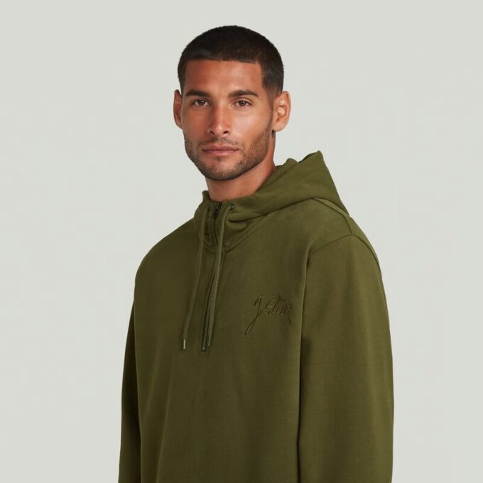 Script Half Zip Hoodie Sweater Script Half Zip Hoodie Sweater