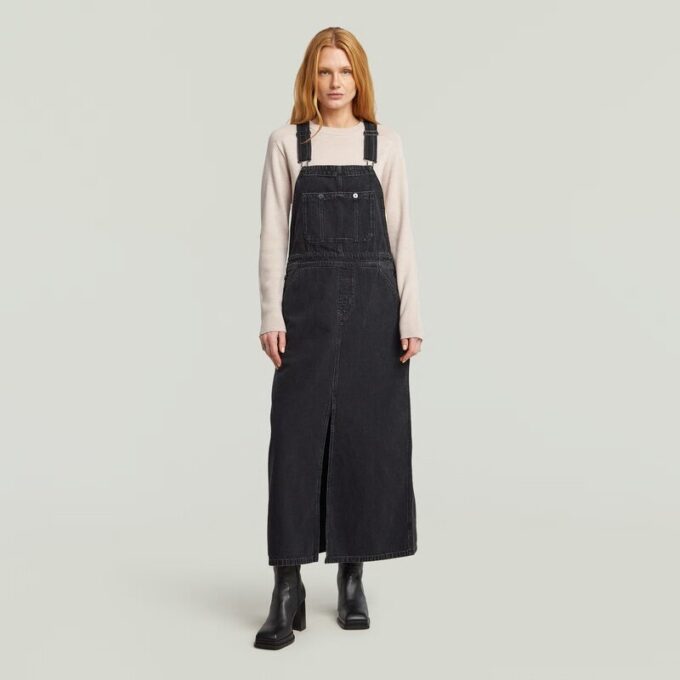Skater Maxi Dungaree Dress