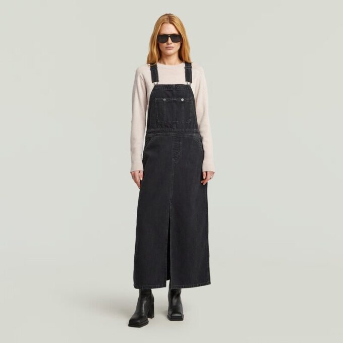 Skater Maxi Dungaree Dress