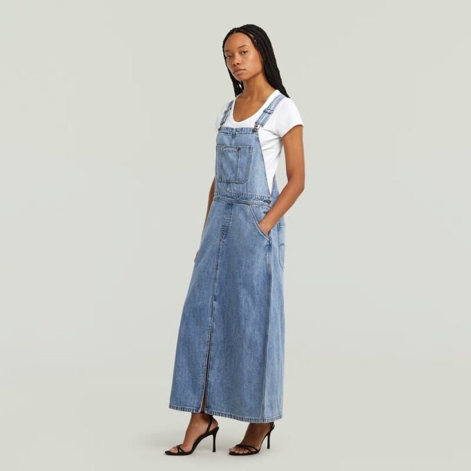 Skater Maxi Dungaree Dress Skater Maxi Dungaree Dress