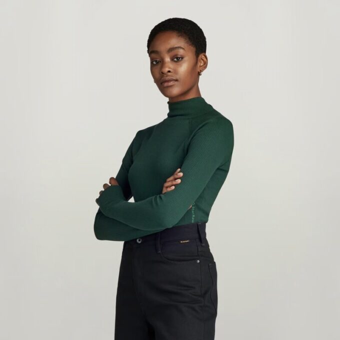 Slim Rib Mock Top Slim Rib Mock Top