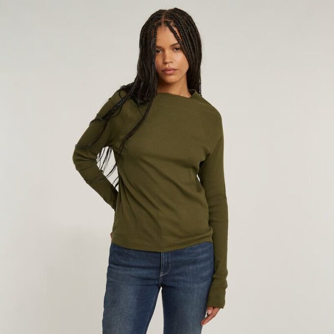 Slim Rib Mock Top Slim Rib Mock Top