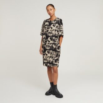 Sprayed Letters Loose Dress