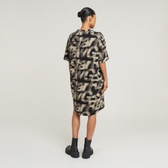 Sprayed Letters Loose Dress