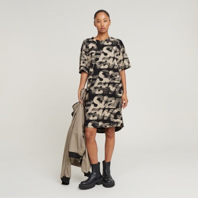 Sprayed Letters Loose Dress Sprayed Letters Loose Dress