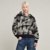 Sprayed Letters Loose Hooded Sweater
