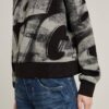 Sprayed Letters Loose Hooded Sweater