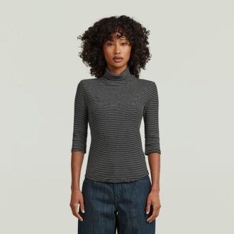 Striped Slim Mock T-Shirt