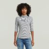 Striped Slim Mock T-Shirt