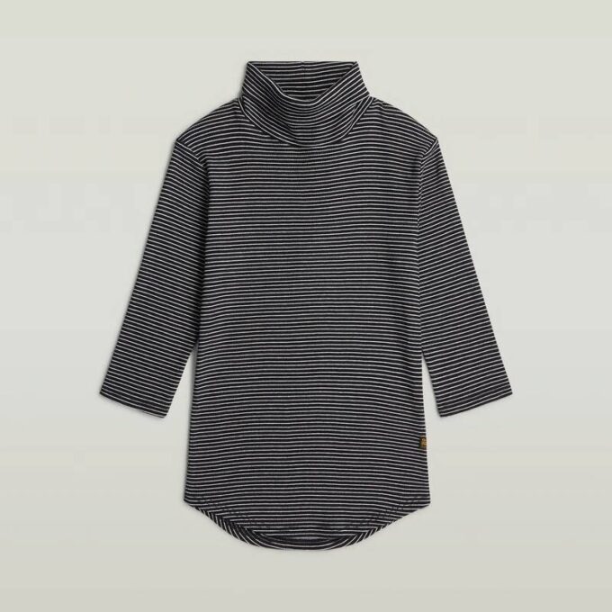 Striped Slim Mock T-Shirt