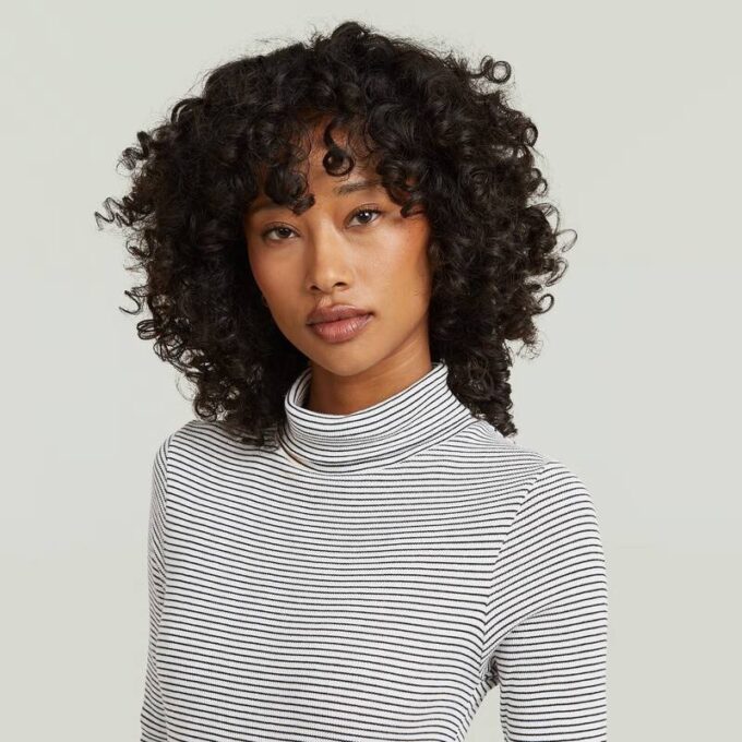 Striped Slim Mock T-Shirt