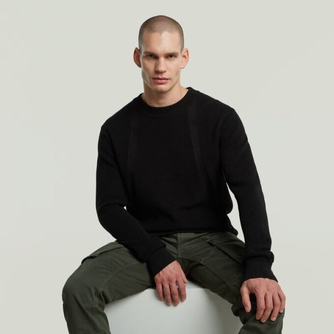 Structure Ribbed Knit Pullover
