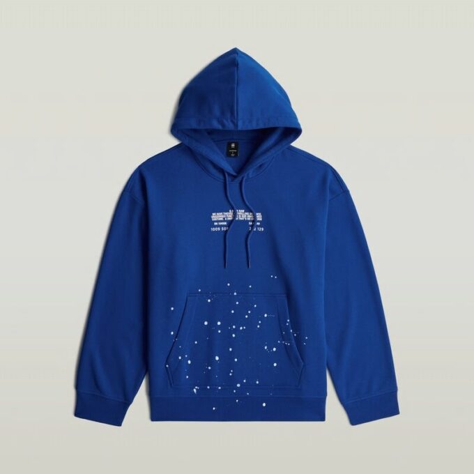 Text Splatters Relaxed Hoodie Sweater Text Splatters Relaxed Hoodie Sweater