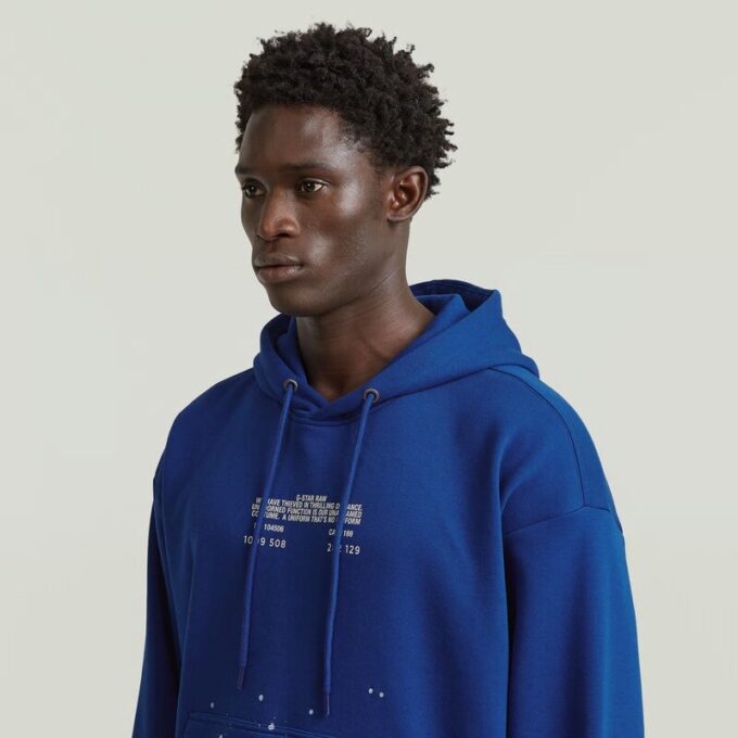 Text Splatters Relaxed Hoodie Sweater Text Splatters Relaxed Hoodie Sweater