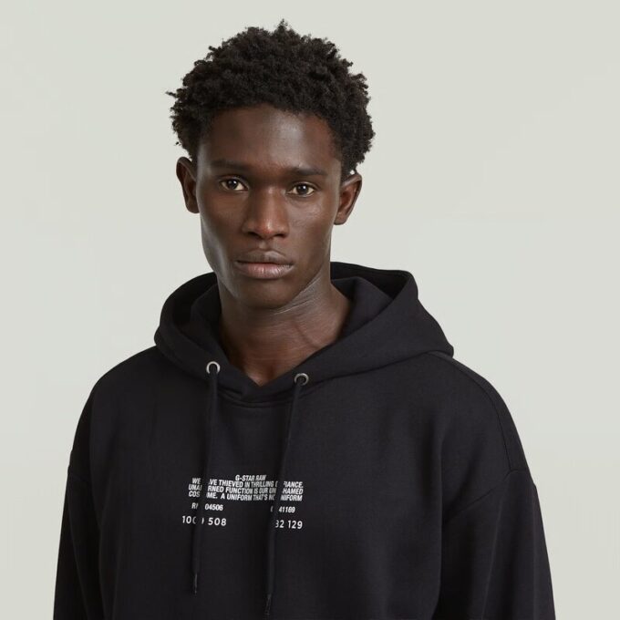 Text Splatters Relaxed Hoodie Sweater Text Splatters Relaxed Hoodie Sweater