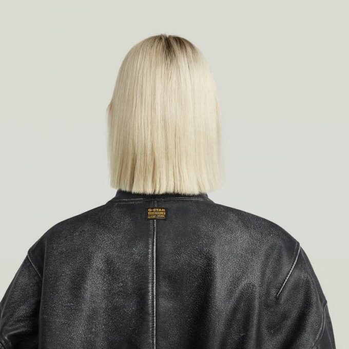 Unisex Leather Macro Balloon Bomber Unisex Leather Macro Balloon Bomber