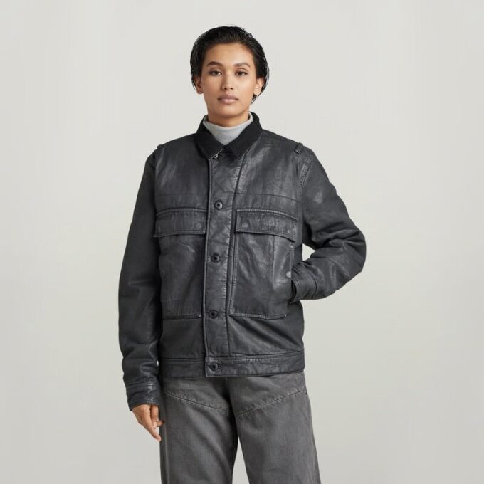 Unisex Utility Flap Pocket Lined Jacket