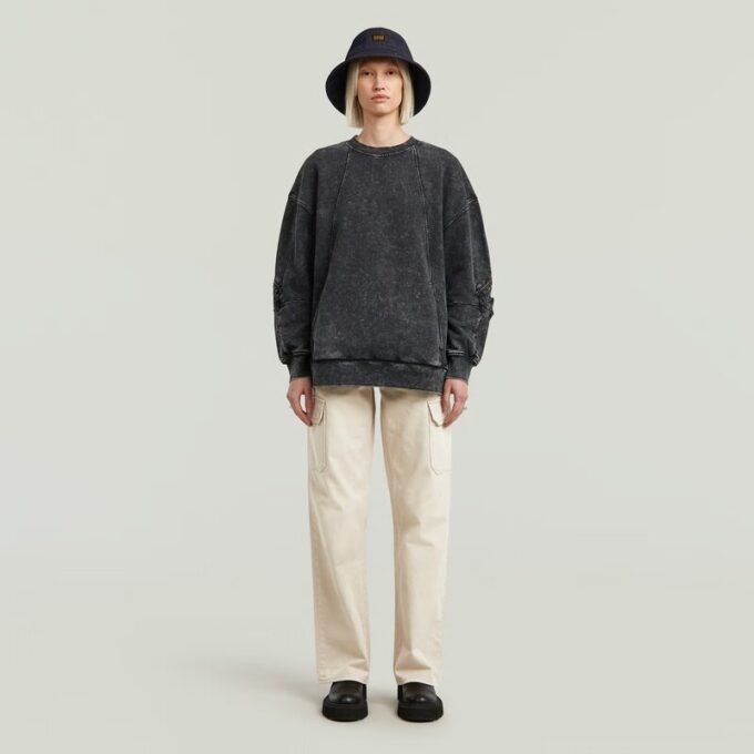 Washed 3D Mix Oversized Sweater