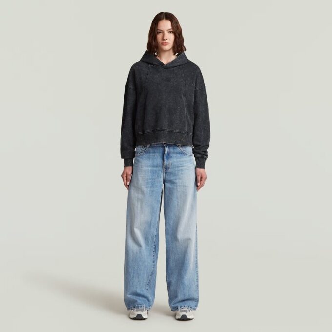 Washed A Line Script Hoodie Sweater Washed A Line Script Hoodie Sweater