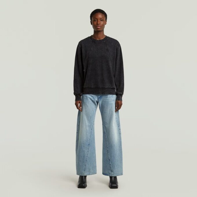 Washed A Line Script Sweater