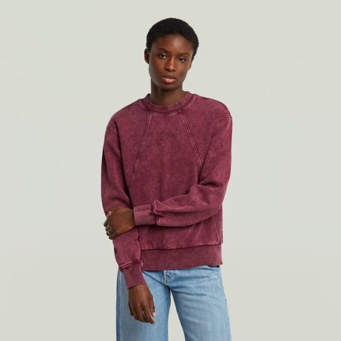 Washed A-Line Script Sweater