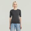 Washed A-Line Slim Rib T-Shirt