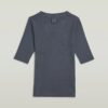Washed A-Line Slim Rib T-Shirt