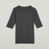 Washed A-Line Slim Rib T-Shirt