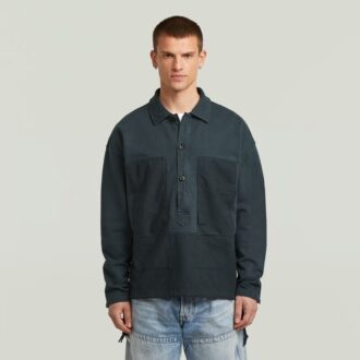 Washed Fabric Mix Loose Sweater