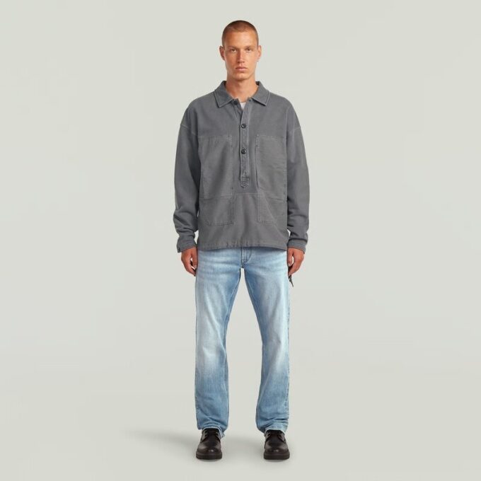 Washed Fabric Mix Loose Sweater