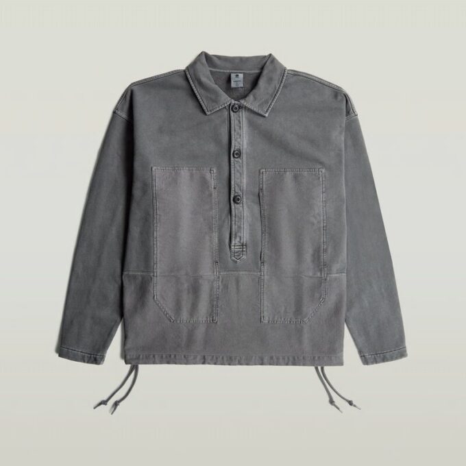 Washed Fabric Mix Loose Sweater