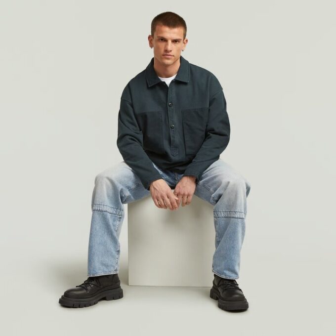 Washed Fabric Mix Loose Sweater Washed Fabric Mix Loose Sweater