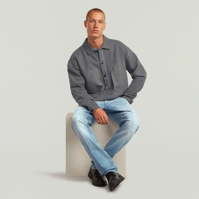 Washed Fabric Mix Loose Sweater