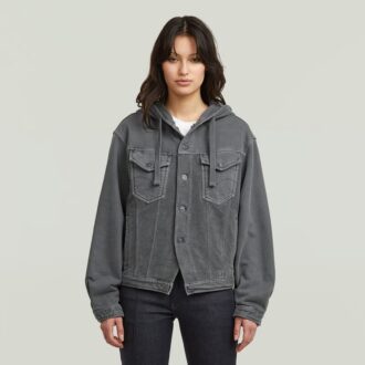 Washed Hoodie Sweater Jacket