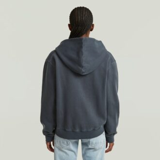Washed Hoodie Zip Relaxed Sweater