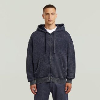 Washed Loose Full Zip Hoodie