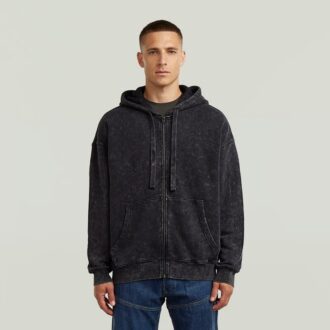 Washed Loose Full Zip Hoodie