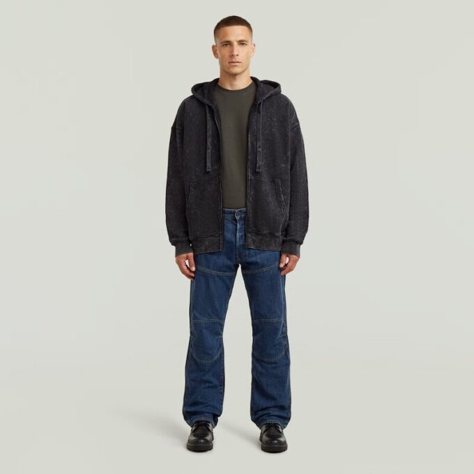 Washed Loose Full Zip Hoodie Washed Loose Full Zip Hoodie