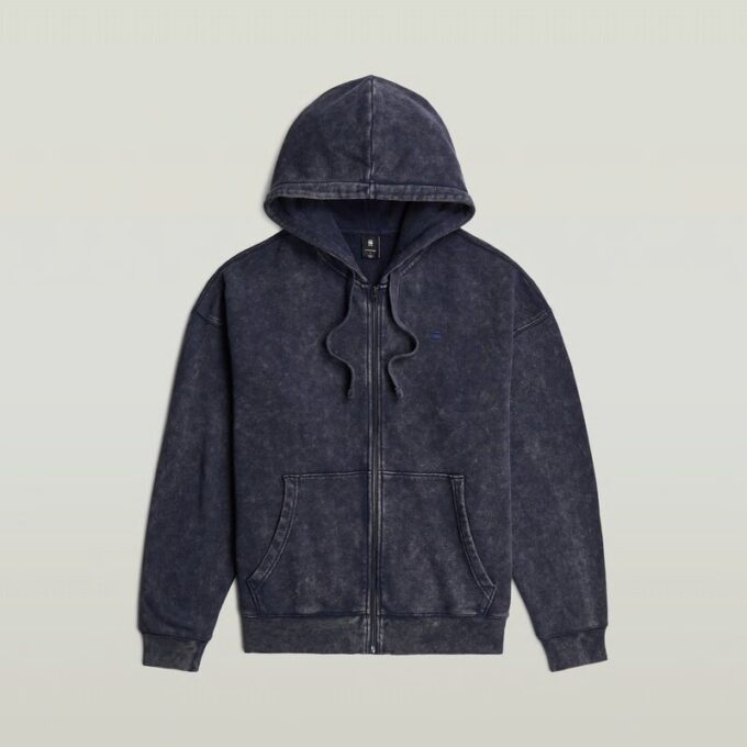 Washed Loose Full Zip Hoodie Washed Loose Full Zip Hoodie