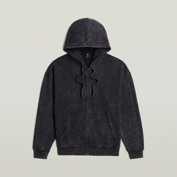 Washed Loose Full Zip Hoodie Washed Loose Full Zip Hoodie