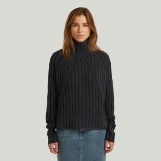 Washed Loose Turtle Knit
