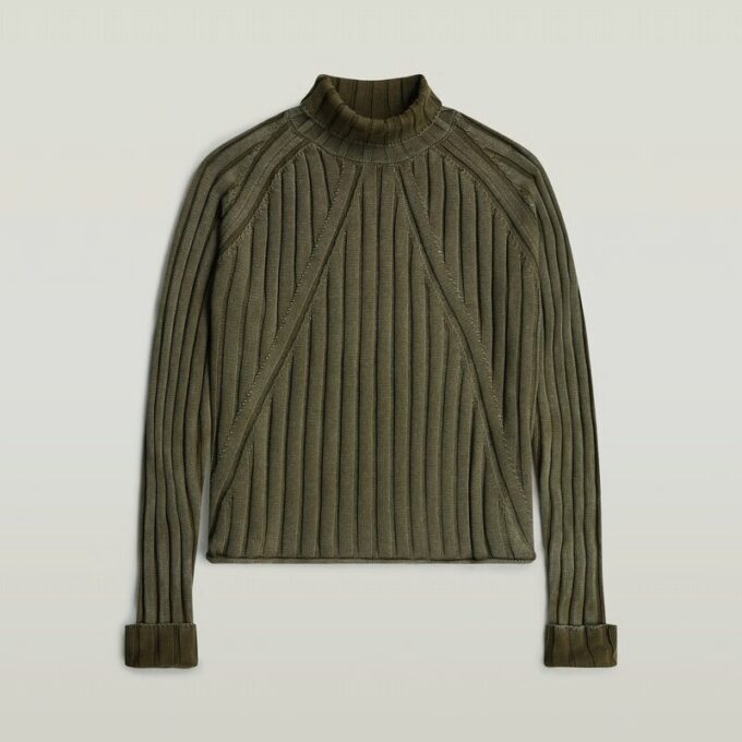Washed Loose Turtle Knit
