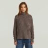 Washed Loose Turtle Knit Pullover